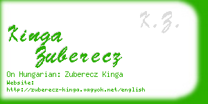 kinga zuberecz business card